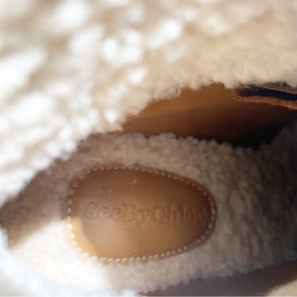 See by Chloé Women's Eileen Shearling Hiking Boots Sie 39 - Picture 9 of 9